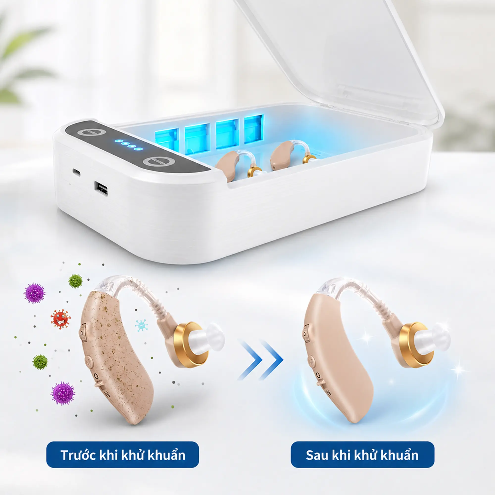 Máy khử khuẩn UV vệ sinh tai nghe